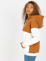 Hurt Jasnobrązowo-ecru dresowa bluza basic kangurka RUE PARIS