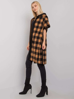 Czarno-camelowy kardigan z kapturem Lovington