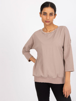 Ciemnobeżowa bluzka z wycięciem na plecach Wioleta RUE PARIS