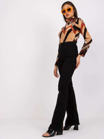 Brown and black Biloxi turtleneck blouse