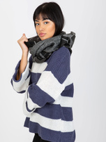 Hurtownia Czarno-biały damski komin zimowy w kratę