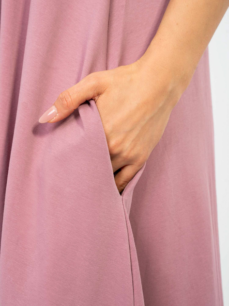 Brudnoróżowa letnia sukienka oversize z bawełny RUE PARIS