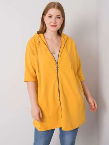 Ciemnożółta bluza plus size na suwak Lounes