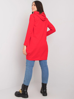 Czerwona bawełniana tunika plus size z kapturem Kierra