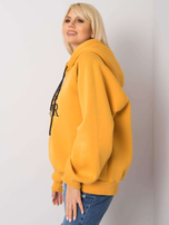 Ciemnożółta ocieplana bluza z kapturem Debby