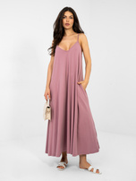 Brudnoróżowa letnia sukienka oversize z bawełny RUE PARIS 