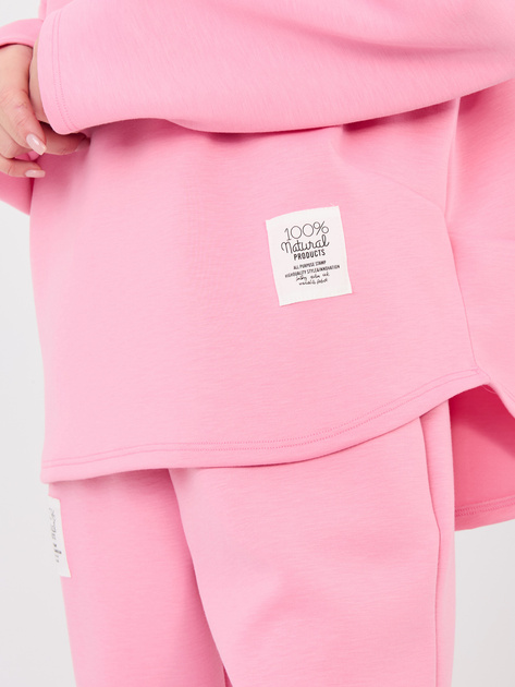 Różowy damski komplet z bluzą oversize RUE PARIS