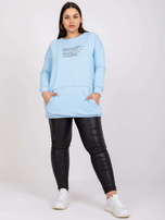 Jasnoniebieska długa dresowa bluza plus size Desiree