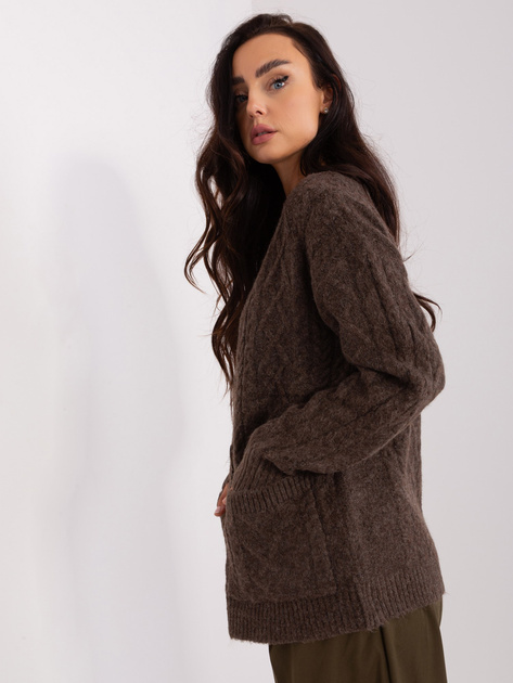 Hurt Brązowy sweter rozpinany