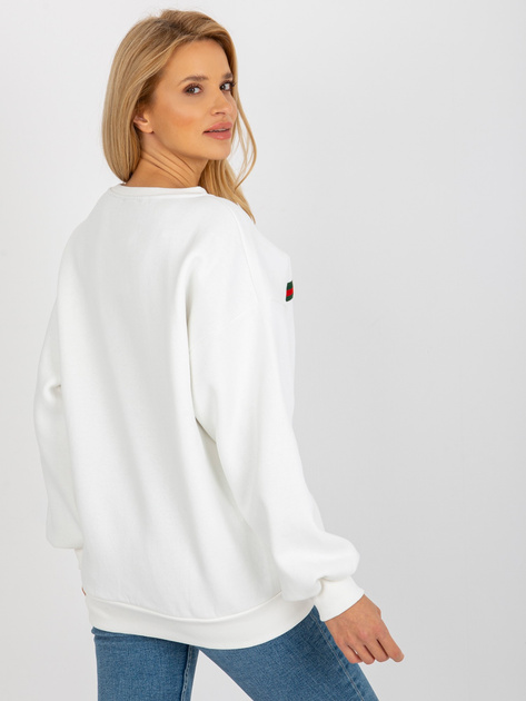 Hurtownia Ecru dresowa bluza bez kaptura z ociepleniem