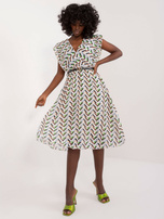 Hurt Biała midi sukienka z printem Rebecca