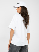 White basic t-shirt with a round neckline RUE PARIS.