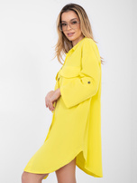  Żółta sukienka szmizjerka z kołnierzykiem RUE PARIS 