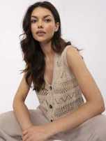 Beżowa krótka kamizelka z guzikami SUBLEVEL 