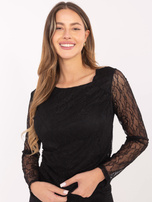 Czarna koronkowa bluzka z podszewką