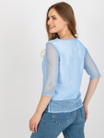 Hurt Jasnoniebieska bluzka wizytowa z rękawem 3/4