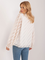 Hurt Light beige classic shirt with decorative fastening.