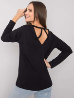Czarna damska bluzka z długim rękawem Libourne RUE PARIS