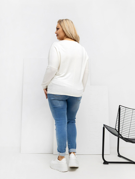 Ecru bluzka plus size z miękkiego materiału