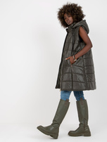 Hurt Khaki długa kamizelka puchowa z pikowaniem OCH BELLA