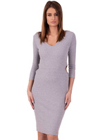 Sukienka z bocznymi wycięciami jasnoszara