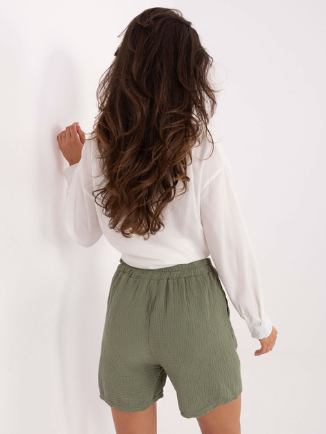 Khaki letnie szorty z muślinu