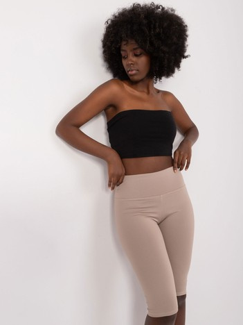 Tamsiai smėliniai lygi šortai dviratininkams.