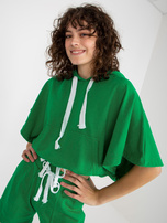 Hurt Zielony letni dresowy komplet basic z krótką bluzą