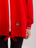 Hurt Czerwona bluza damska na suwak z kapturem