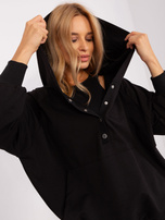 Hurt Czarny trzyczęściowy komplet casualowy z szeroką bluzą