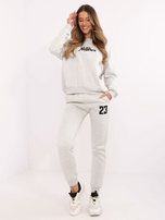 Hurt Jasnoszary melanżowy dresowy komplet ze spodniami