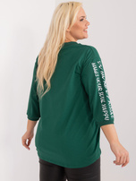 Hurt Ciemnozielona bluzka plus size z nadrukiem 