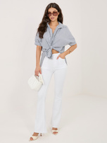 Biało-szara asymetryczna koszula w paski RUE PARIS