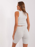 Hurt Jasnoszary melanżowy komplet casualowy z bawełny