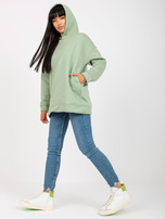 Hurtownia Pistacjowa dresowa bluza basic z kapturem 
