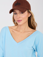 Pastelowa niebieska bluzka basic z bawełny RUE PARIS 