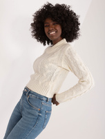 Hurt Ecru women's sweater with a mock turtleneck MAYFLIES.