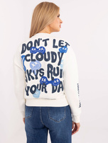 Hurt Biała ocieplana bluza z nadrukiem SUBLEVEL