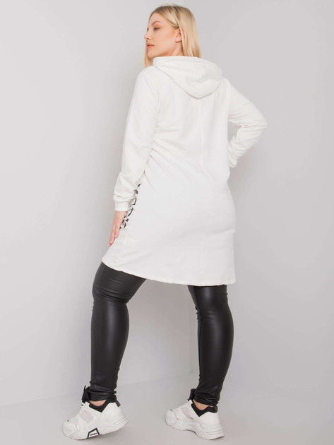 Ecru tunika plus size z kapturem Ashford