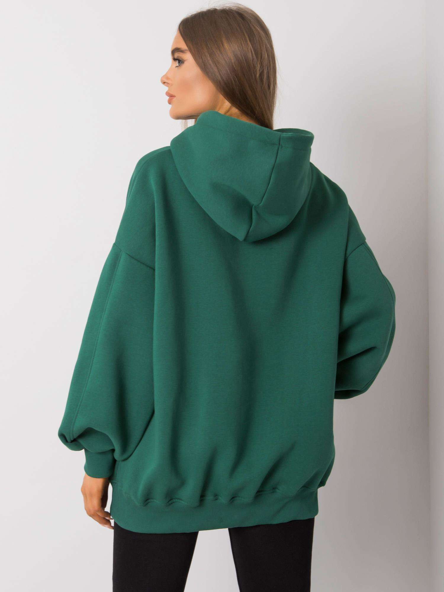 Dunkelgrüner Damenhoodie mit Kapuze Michele.