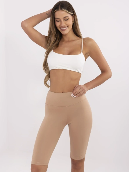 Hurt Camelowe szorty kolarki z wysokim stanem 