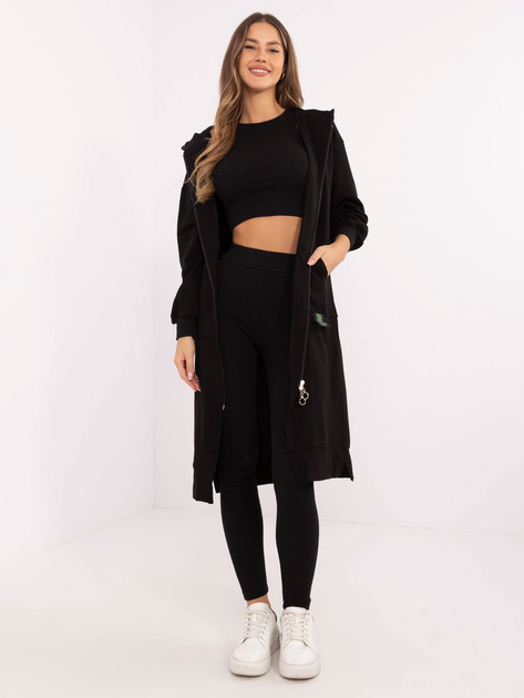 Hurt Czarny trzyczęściowy komplet z rozpinaną bluzą