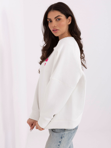 Ecru damska bluza z kontrastowym napisem