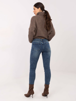 Ciemnoniebieskie damskie jeansy skinny fit