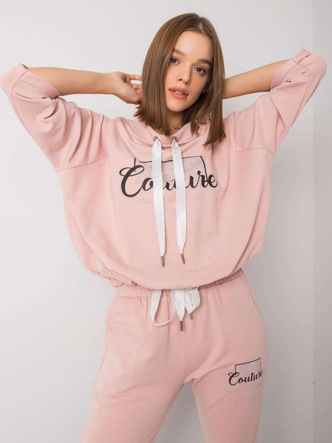 Brudnoróżowy komplet z aplikacjami Martille