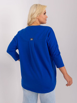 Hurt Kobaltowa bluzka plus size z okrągłym dekoltem