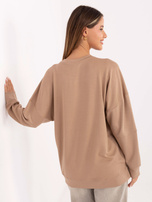 Ciemnobeżowa damska bluza o kroju oversize