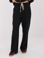 Czarne dresowe spodnie z szeroką nogawką