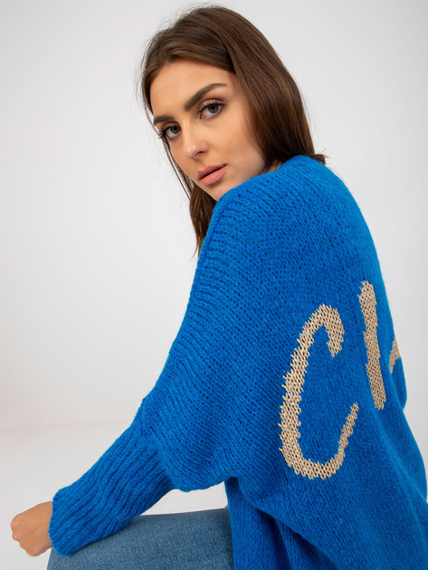 Hurt Ciemnoniebieski damski kardigan z napisem na plecach OCH BELLA