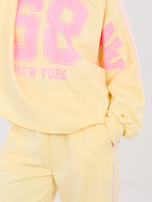 Pastelowy żółty casualowy komplet z numerem 58 RUE PARIS 